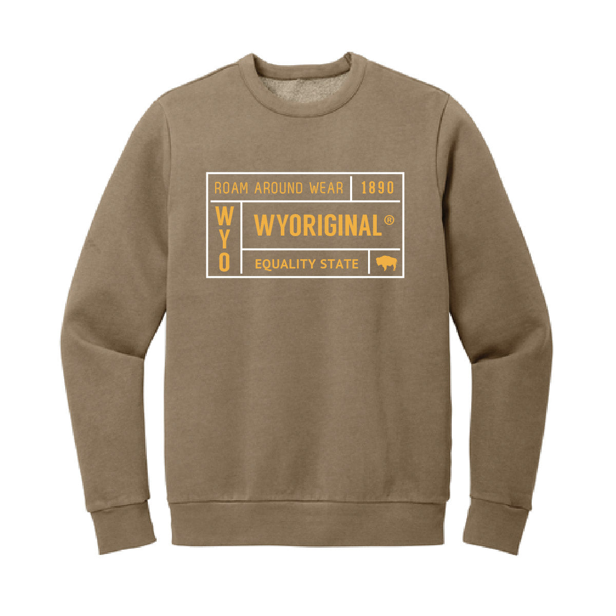 Wyoriginal Crew Sweatshirt. Roam Around Wear is a T-shirt Company from Gillette, WY