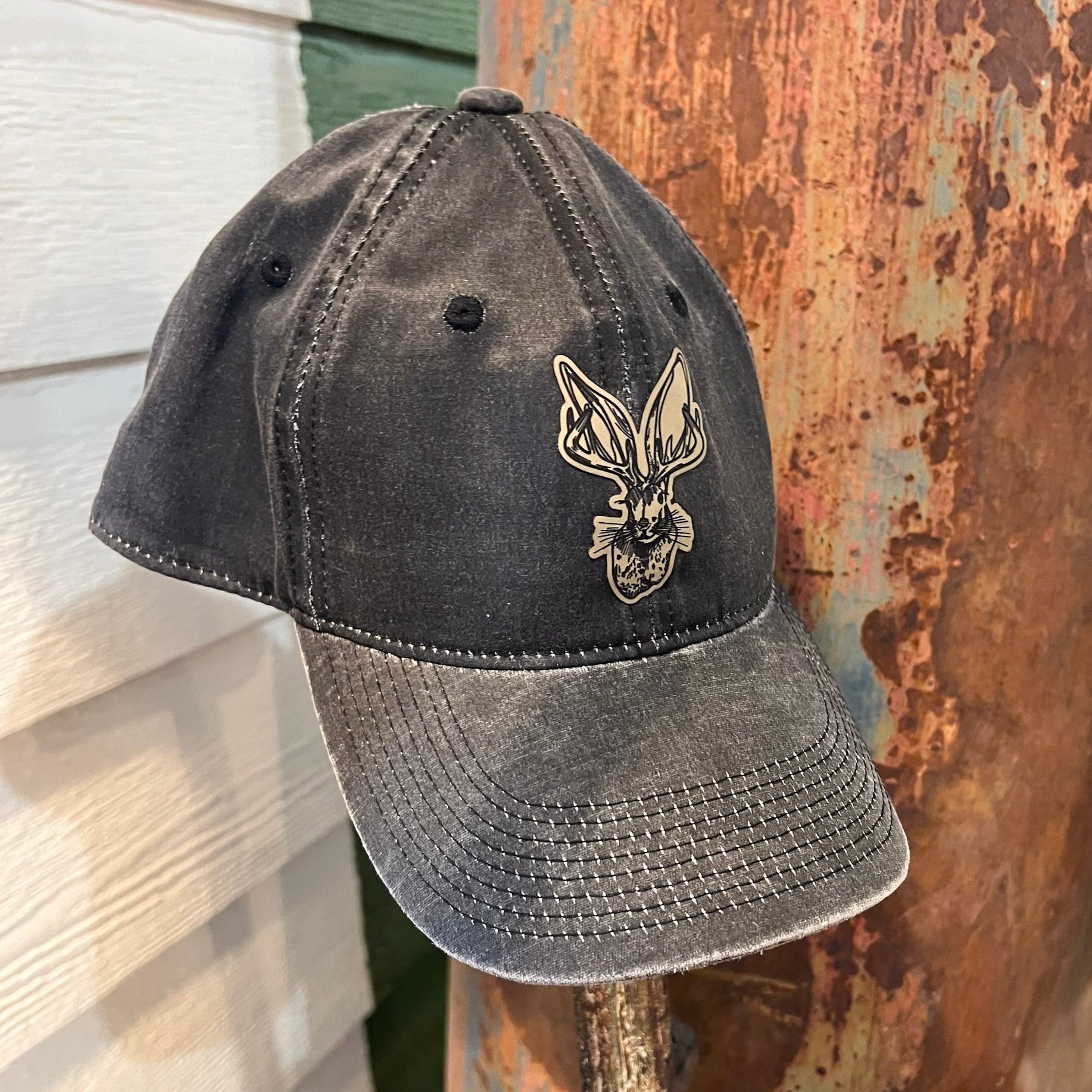 Jackalope artisan hat. Wyoming hat. Roam Around Wear is a Wyoming t-shirt company based out of Gillette, Wyoming