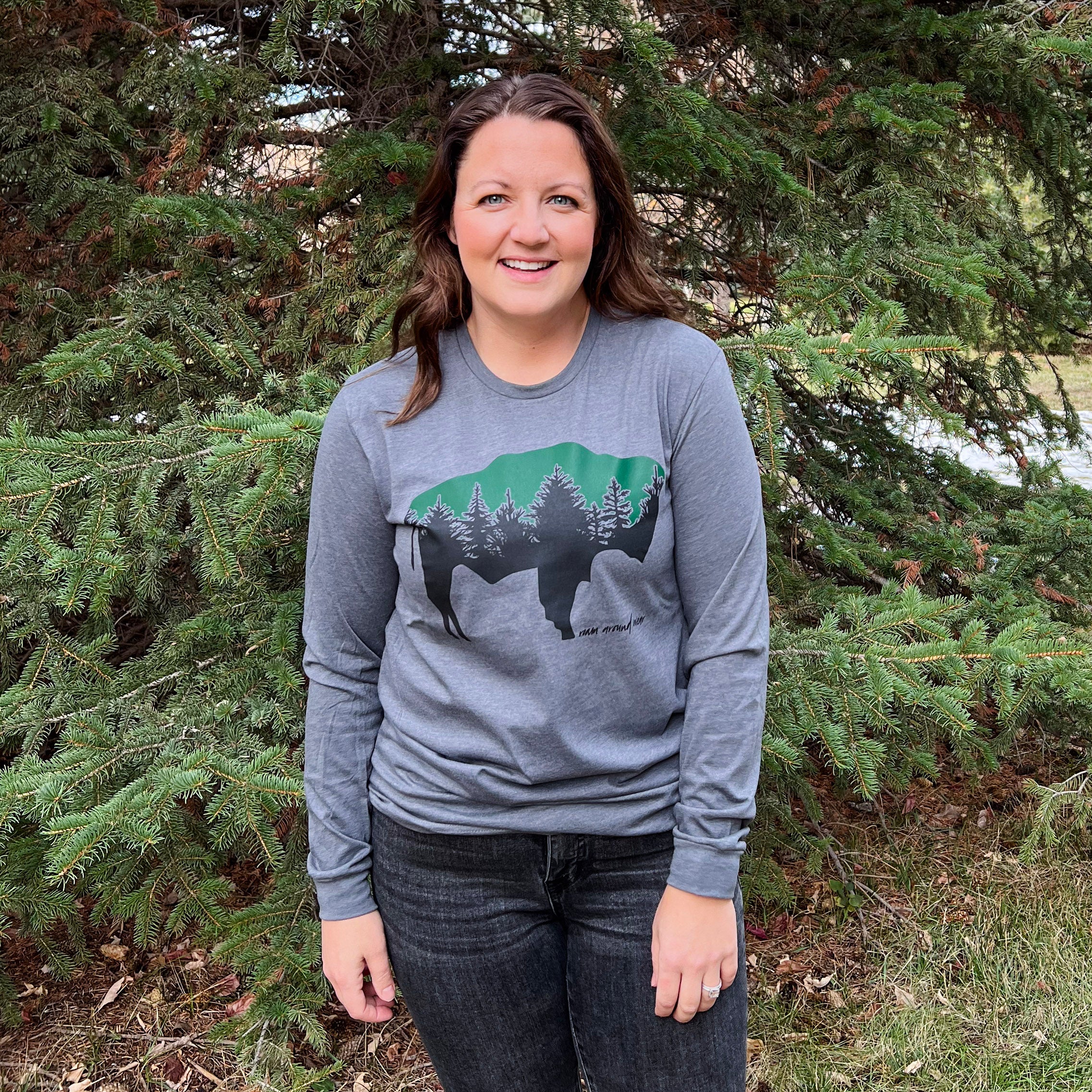 Bison Forest Long Sleeve - Heavy Metal