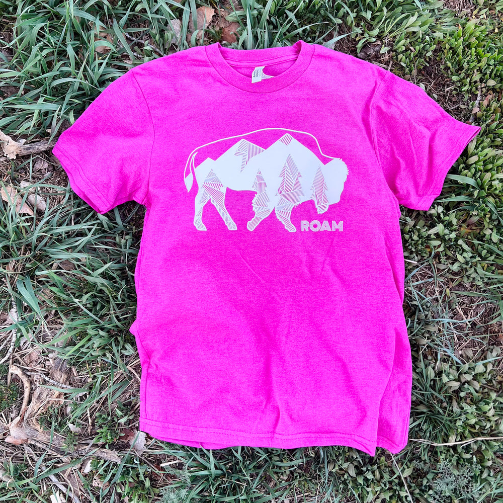 ROAM Geo Bison Tee - Super Pink | Roam Around Wear