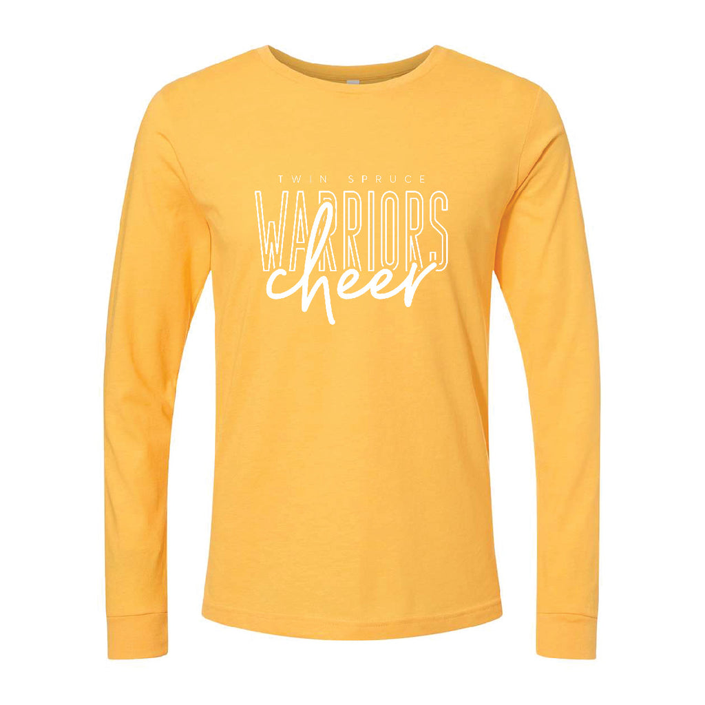 Unisex Long Sleeve TSJH Cheer - Heather Yellow Gold