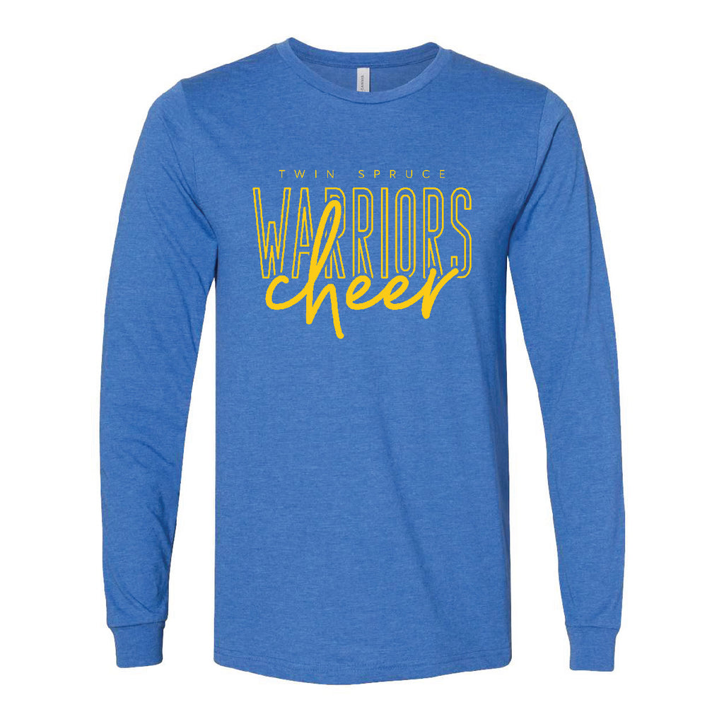 Unisex Long Sleeve TSJH Cheer - Heather True Royal