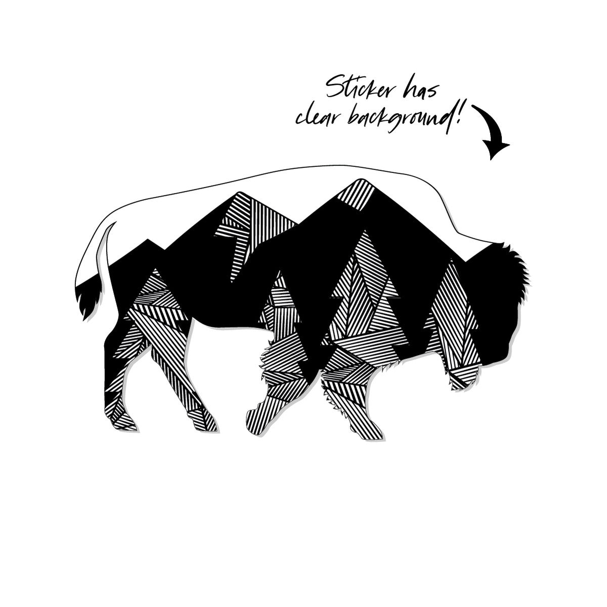 Geo Tree Bison Clear Sticker | Roam Around Wear