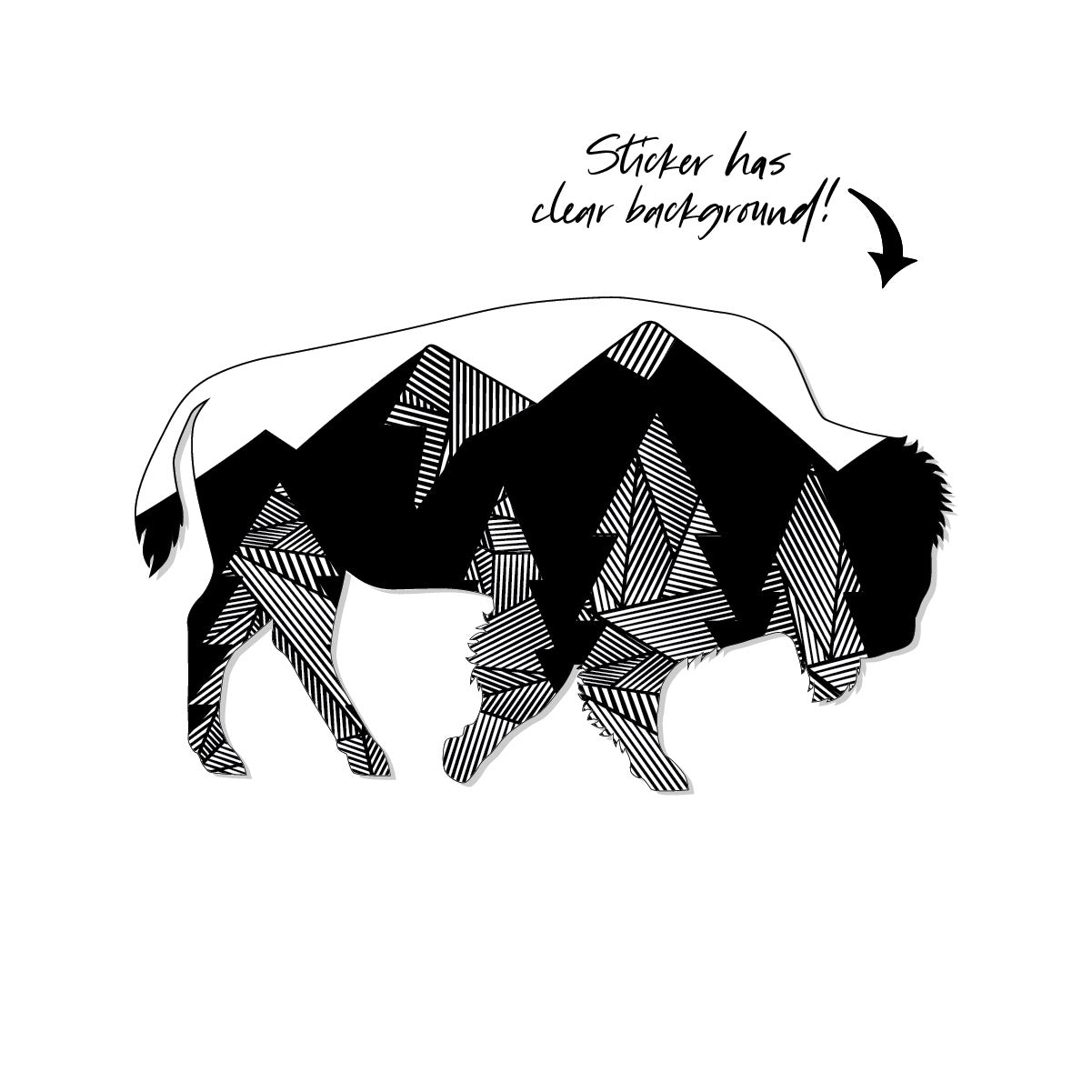 Roam Tribal Clear Sticker. Waterproof and Weatherproof sticker. Roam Around Wear is a t-shirt company in Gillette, WY.