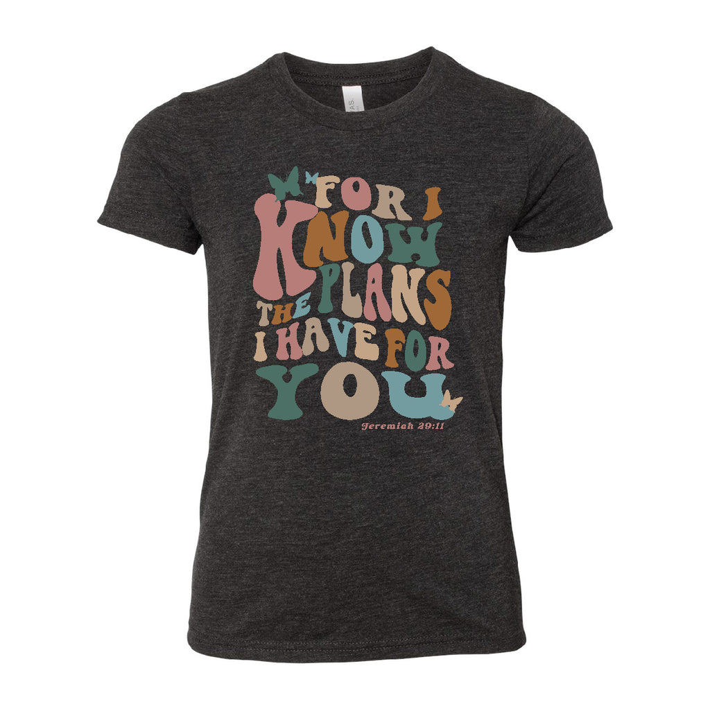 For I Know the Plans in Boho Charcoal Tee - Toddler-Adult