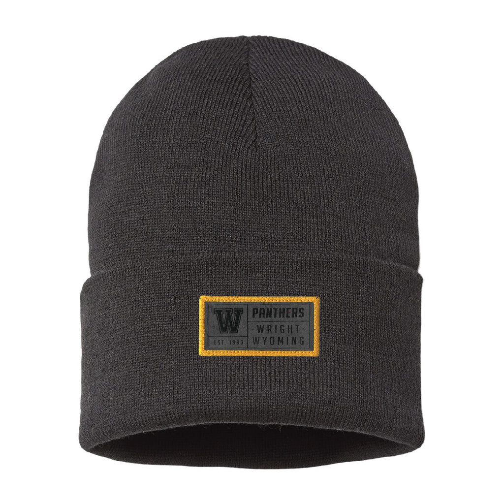 Wright High School Beanie with Sueded Patch