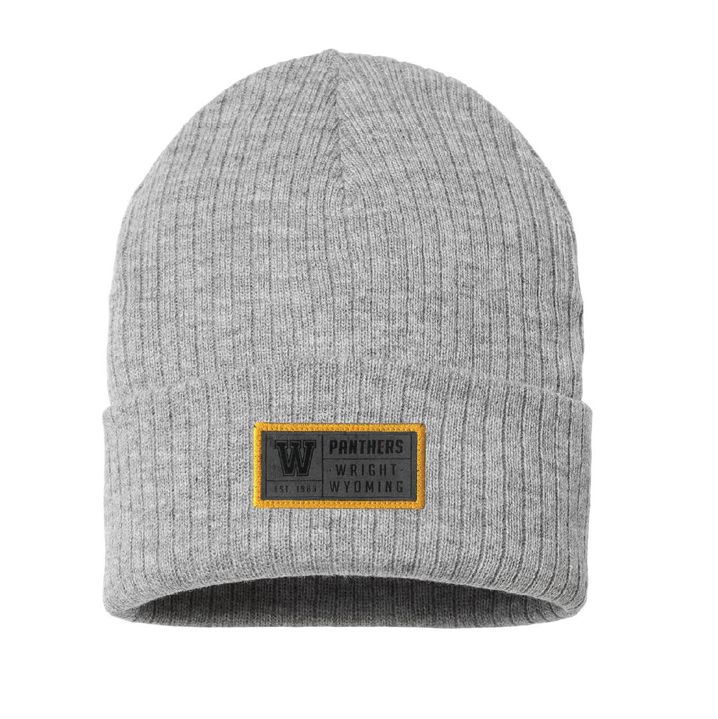 Wright High School Beanie with Sueded Patch