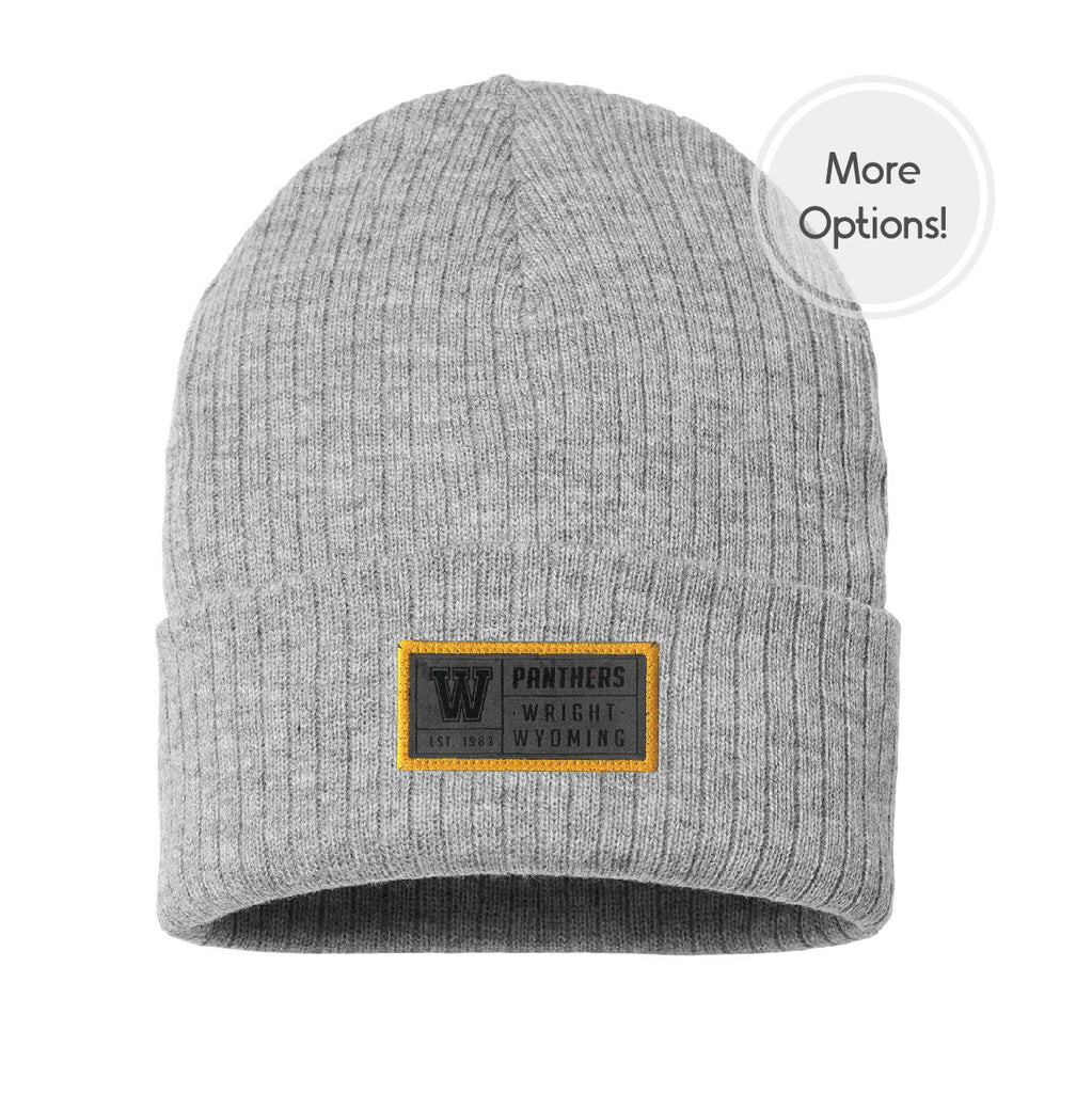 Wright High School Beanie with Sueded Patch