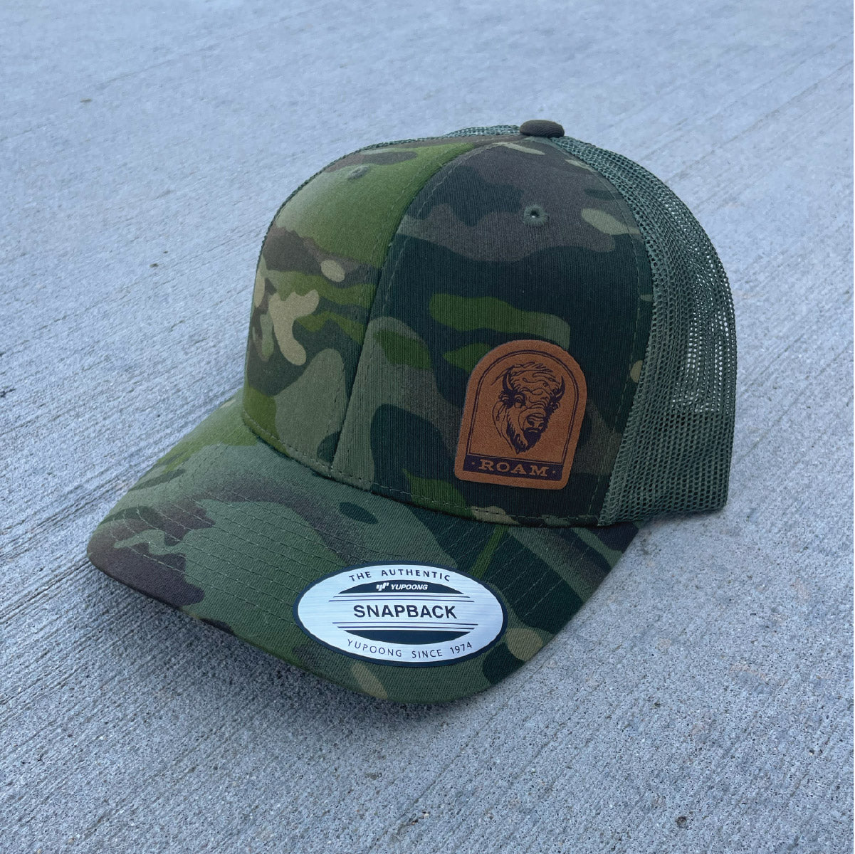 Roam Around Wear Bison Roam Patch Hat.  Roam Around Wear is a t-shirt company in Gillette, Wy.