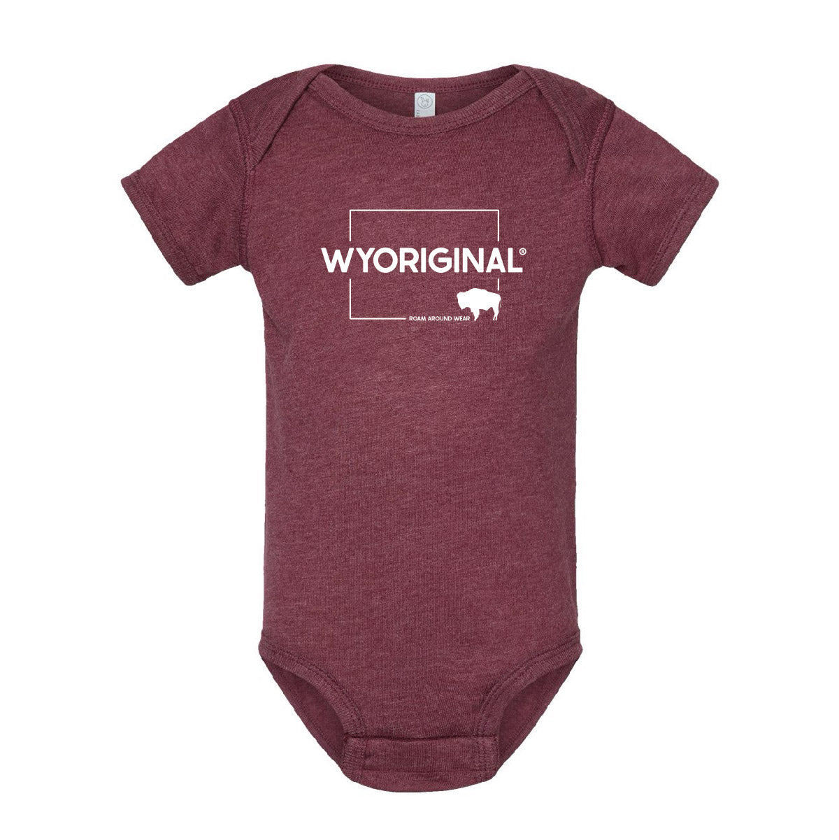 Wyoriginal infant onesie. Roam Around Wear is a women owned Wyoming T-Shirt company based out of Gillette, Wyoming.