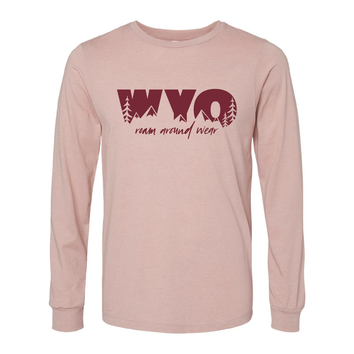 WYO Peaks Long Sleeve - Gravel/Maroon
