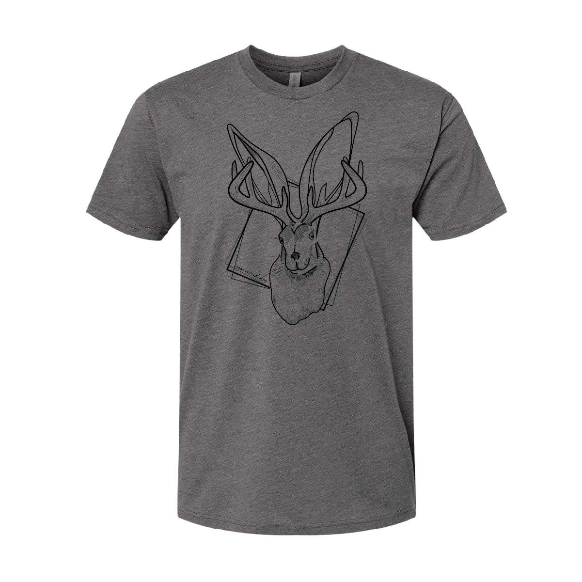Roam Around Wear is a Wyoming t-shirt company based out of Gillette, Wyoming. Wyoming Jackalope  t-shirt. Unisex tee shirt. Artisan designed.